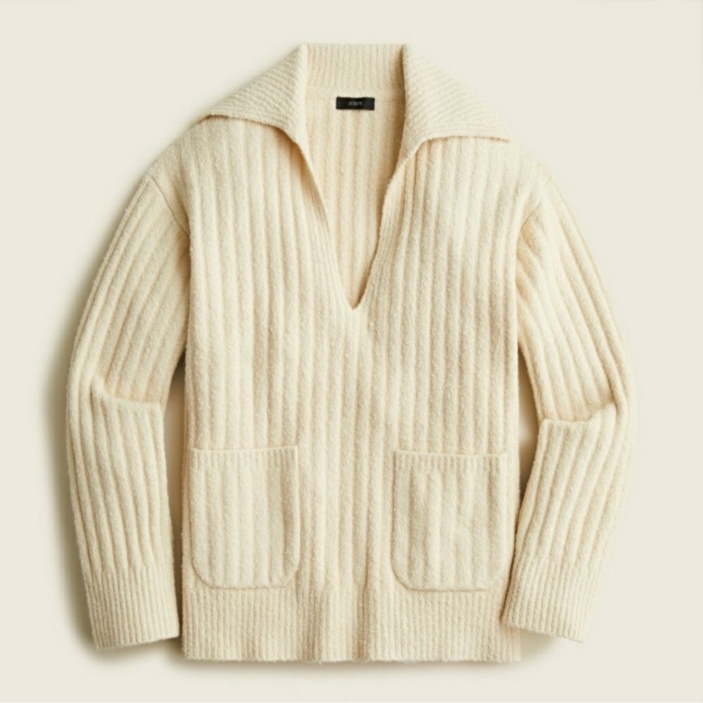 J. Crew Collared Boucle Sweater Sz S